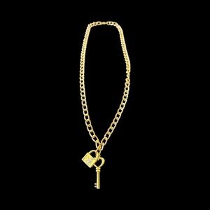 Louis Vuitton Shiny Gold lock and Key necklace